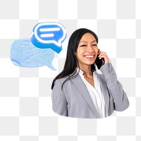 Png business digital communication collage, transparent background