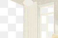 Png white minimal room, transparent background