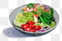 Png healthy salad, vegetable illustration, transparent background