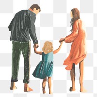 Png happy family illustration, transparent background