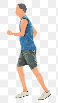 Png man running illustration, transparent background