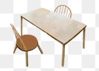 Png table and chairs illustration, transparent background