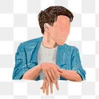 Png man portrait illustration, transparent background