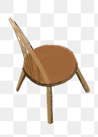 Png wooden chair illustration, transparent background