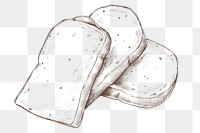 Png bread illustration collage element, transparent background