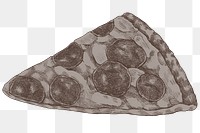 Png pizza illustration collage element, transparent background