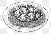 Png spaghetti black and white illustration, transparent background