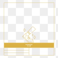 PNG Running club activity log table, gold line art design, transparent background