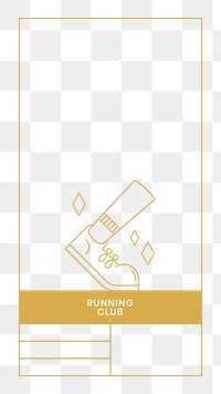 PNG Running club activity log table, gold line art design, transparent background