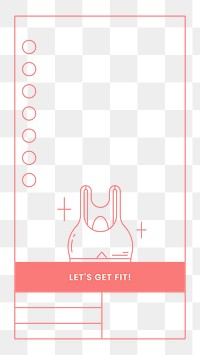 PNG Fitness activity log table, pink line art design, transparent background