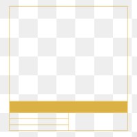 PNG Gold activity log table frame, minimal line art design, transparent background