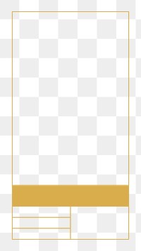 PNG Gold activity log table frame, minimal line art design, transparent background