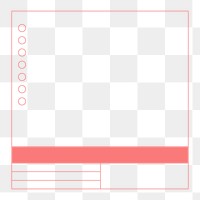 PNG Pink activity log table frame, minimal line art design, transparent background