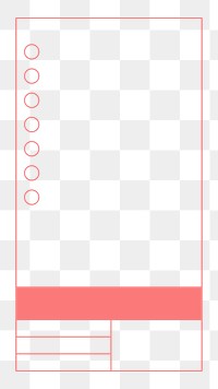 PNG Pink activity log table frame, minimal line art design, transparent background