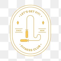 PNG Fitness club  logo badge, line art design, transparent background