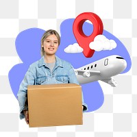 Png small business shipping, 3D remix, transparent background