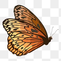 PNG orange butterfly illustration, transparent background