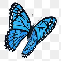 PNG blue butterfly illustration, transparent background