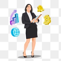 Financial advisor png sticker, vector illustration transparent background