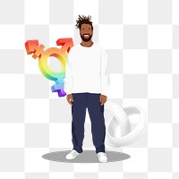 Lgbtq love png sticker, vector illustration transparent background