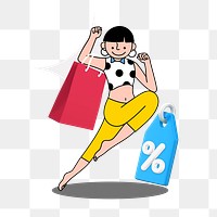 Shopping sale png sticker, vector illustration transparent background