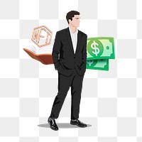 Business entrepreneur  png sticker, vector illustration transparent background
