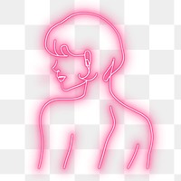 PNG neon pink woman illustration, transparent background