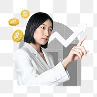 Png financial growth design element, transparent background