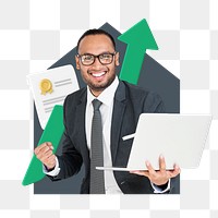 Png startup success design element, transparent background