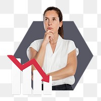 Png business crisis design element, transparent background