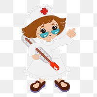 Nurse character png clipart illustration, transparent background. Free public domain CC0 image.