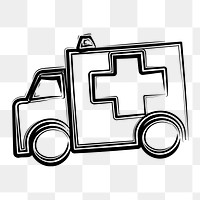 Ambulance png clipart illustration, transparent background. Free public domain CC0 image.