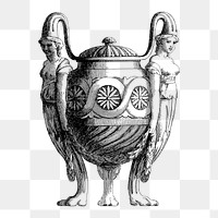 Amphora vintage icon png clipart illustration, transparent background. Free public domain CC0 image.
