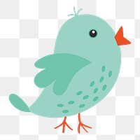 Green bird png clipart illustration, transparent background. Free public domain CC0 image.