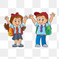 Students png clipart illustration, transparent background. Free public domain CC0 image.