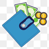 Wallet png clipart illustration, transparent background. Free public domain CC0 image.