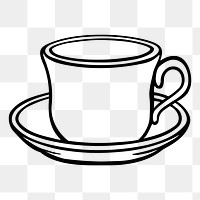 Tea cup png clipart illustration, transparent background. Free public domain CC0 image.