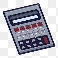 Calculator png clipart illustration, transparent background. Free public domain CC0 image.