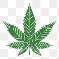 Weed leaf png clipart illustration, transparent background. Free public domain CC0 image.