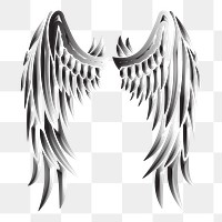 Angel wings png clipart illustration, transparent background. Free public domain CC0 image.