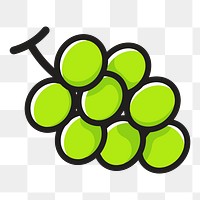 Green grapes png clipart illustration, transparent background. Free public domain CC0 image.