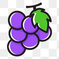 Grapes png clipart illustration, transparent background. Free public domain CC0 image.