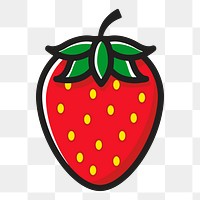 Strawberry png clipart illustration, transparent background. Free public domain CC0 image.