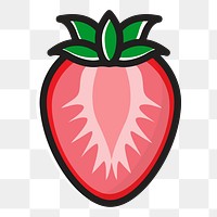 Strawberry png clipart illustration, transparent background. Free public domain CC0 image.