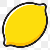 Lemon png clipart illustration, transparent background. Free public domain CC0 image.