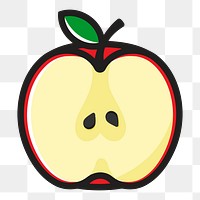 Red apple png clipart illustration, transparent background. Free public domain CC0 image.