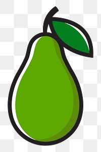 Avocado png clipart illustration, transparent background. Free public domain CC0 image.