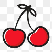 Cherries png clipart illustration, transparent background. Free public domain CC0 image.