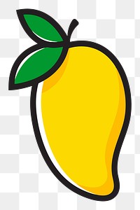 Mango png clipart illustration, transparent background. Free public domain CC0 image.