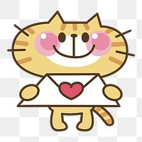 Cat character png clipart illustration, transparent background. Free public domain CC0 image.